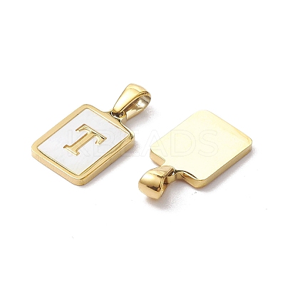 Ion Plating(IP) 304 Stainless Steel Pave Shell Pendants STAS-G327-01G-T-1
