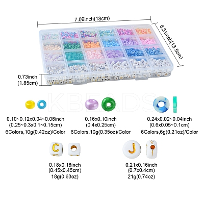 DIY Donut Glass & Acrylic Beads Bracelets Making Kits DIY-FS0007-68-1