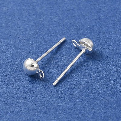 Brass Stud Earring Findings KK-G604-01S-01-1