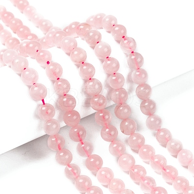 Pink Color Natural Madagascar Rose Quartz Beads Strands G-D655-8mm-1