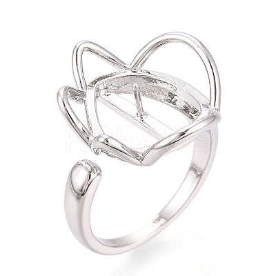 Flower Brass Cup Peg Ring Settings KK-N274-39P-1