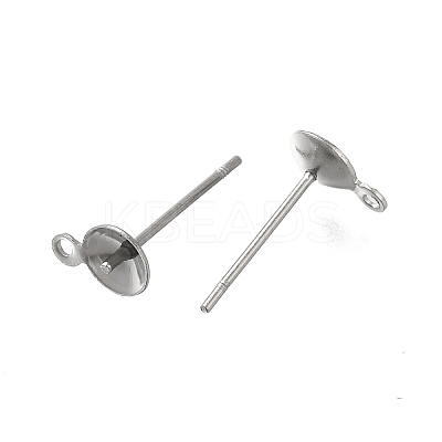 Anti-Tarnish 304 Stainless Steel Stud Earring Findings STAS-P370-02C-P-1