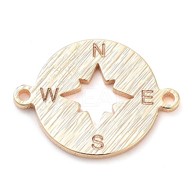 Brass Laser Cut Compass Connector Charms KK-U028-08G-1