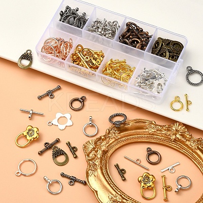 74Set 8 Style Tibetan Style Alloy Toggle Clasps FIND-YW0001-38-1