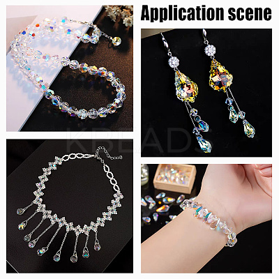 60Pcs 10 Style Faceted Glass Pendants GLAA-GA0001-62-1