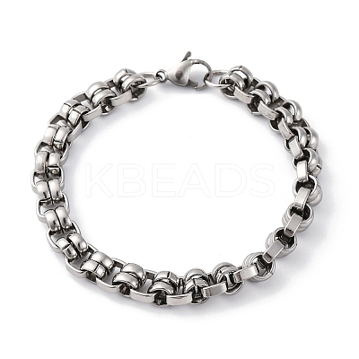 201 Stainless Steel Byzantine Chain Bracelets BJEW-B078-155P-1