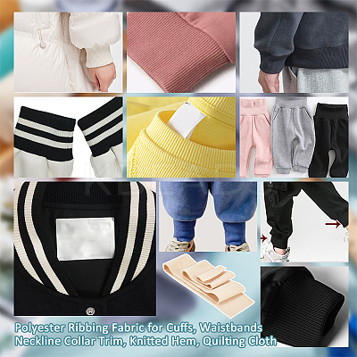 Polyester Ribbing Fabric for Cuffs FIND-WH0032-59G-1