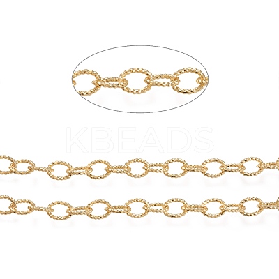 Brass Textured Cable Chains CHC-K010-02G-1