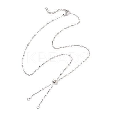 304 Stainless Steel Cable Chain Satellite Chain Slider Necklace Making AJEW-JB01511-02-1