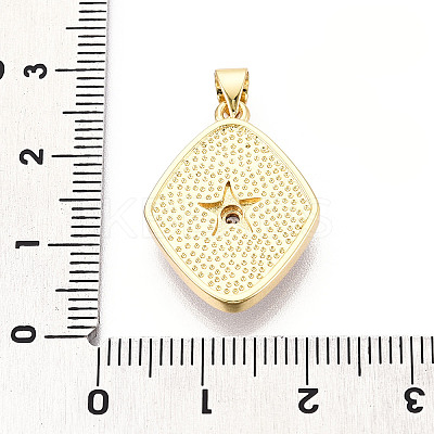 Brass Micro Pave Clear Cubic Zirconia Pendants KK-N268-21G-1