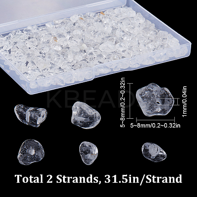 2 Strands Natural Quartz Crystal Chip Beads Strands G-SC0002-49-1