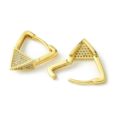 Brass with Cubic Zirconia Hoop Earrings EJEW-K267-04G-1