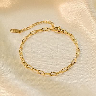 304 Stainless Steel Link Chain Bracelets BJEW-C084-06G-1