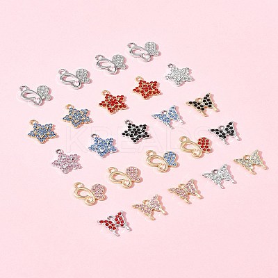 24Pcs 6 Styles Rack Plating Alloy Charms FIND-FS0003-09-1