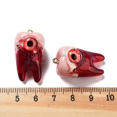 Eyeball Theme Opaque Resin Enamel Pendants RESI-D076-02B-1