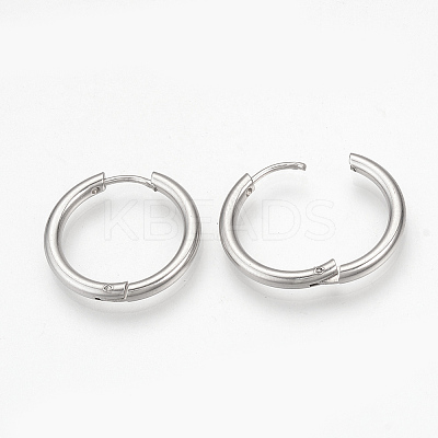 Tarnish Resistant 201 Stainless Steel Huggie Hoop Earrings X-MAK-R021-17mm-1
