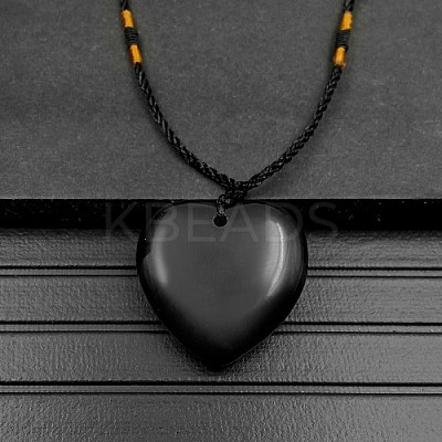 Natural Dyed & Heated Black Agate Pendant Necklaces XA8803-05-1
