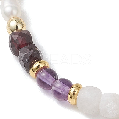 Natural Mixed Gemstone Beads Stretch Bracelets for Women BJEW-JB13316-01-1