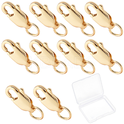 10Pcs Brass Lobster Claw Clasps KK-BBC0024-53-1