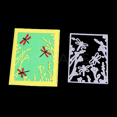 Rectangle with Dragonfly Frame Carbon Steel Cutting Dies Stencils DIY-F028-34-1