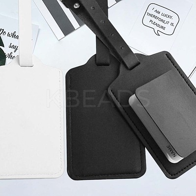 CutHollow 4Pcs PU Leather Luggage Tag OFST-CL0001-01B-04-1