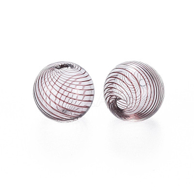 Transparent Handmade Blown Glass Globe Beads GLAA-T012-33A-1