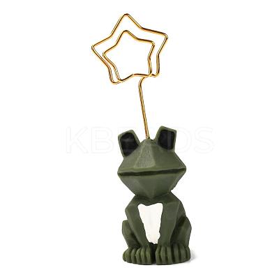 Frog Metal Name Card Holder AJEW-G029-03-1