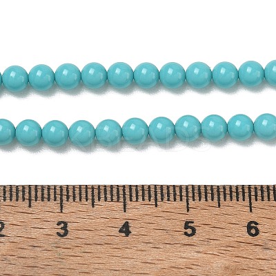 Synthetic Taiwan Turquoise Round Beads Strands G-A130-4mm-L08-1