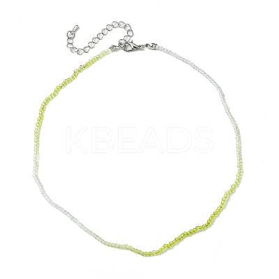Faceted Rondelle Glass Beaded Necklace for Women NJEW-M208-02J-1