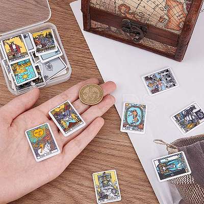 18Pcs 18 Style Printed Opaque Acrylic Pendants SACR-SC0001-24-1
