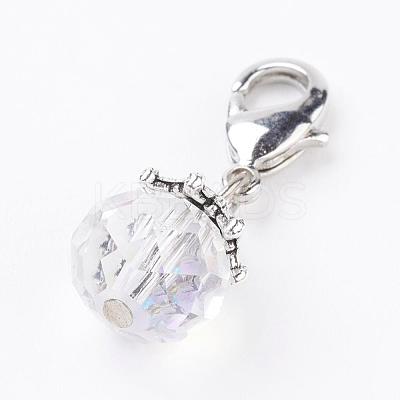 Electroplate Glass Beads Pendant Decorations HJEW-JM00312-1