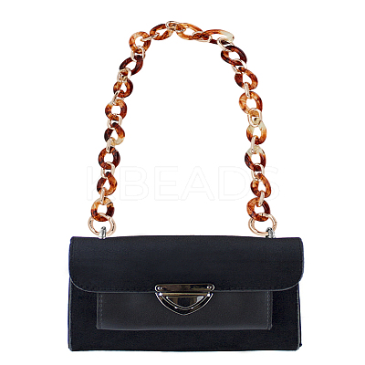 1Pc Twisted Oval Resin Handbag Chain Straps with Aluminum Findings FIND-LP0004-91-1