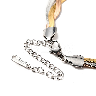 304 Stainless Steel Interlocking Herringbone Chain Bracelet for Men Women LS-BJEW-H554-01-1