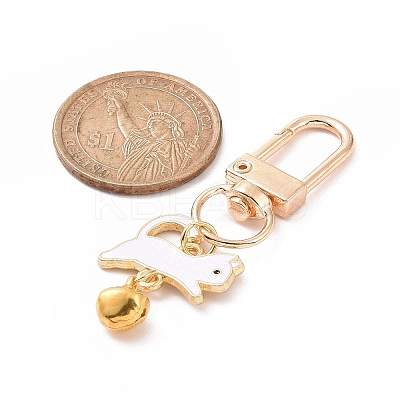 Cat & Fishbone Shape Alloy Enamel Charms Keychain KEYC-JKC00431-01-1