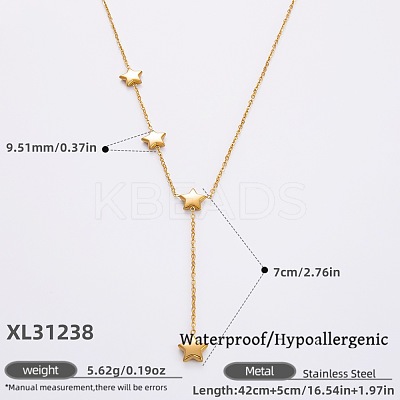 316L Surgical Stainless Steel Y Tassel Necklaces for Women FS-WGE9B28-11-1
