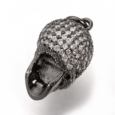Brass Micro Pave Cubic Zirconia Pendants ZIRC-Q013-39B-1