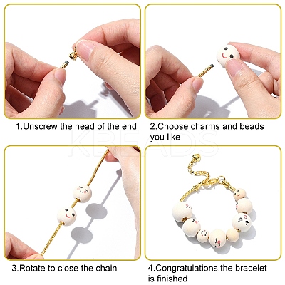 6Pcs 2 Colors Brass European Style Bracelet Making MAK-YW0001-16-1