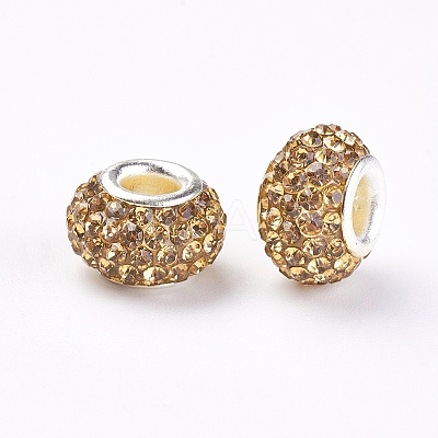 Grade A Rhinestone European Beads CPDL-H001-12x9mm-13-1