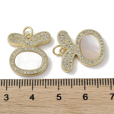 Brass Micro Pave Cubic Zirconia Pendants KK-G485-30D-G-1