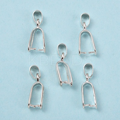 Silver Color Plated Brass Ice Pick Pinch Bails X-KK-K802-S-1