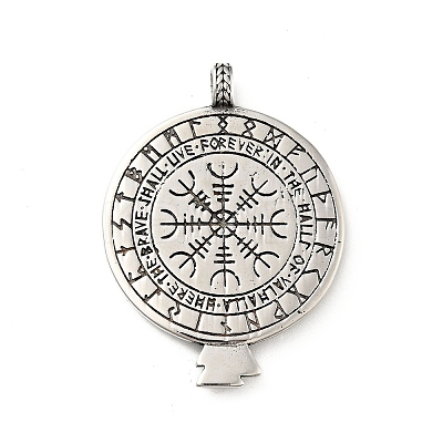 304 Stainless Steel Viking Pendants X-STAS-P309-28AS-1