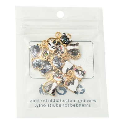 10Pcs Alloy Enamel Pendants ENAM-FS0001-83-1