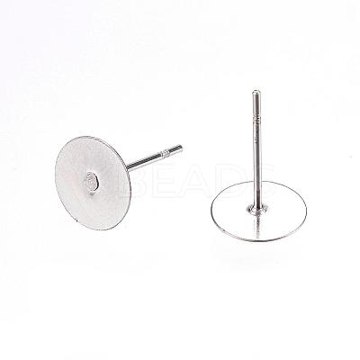 Tarnish Resistant 304 Stainless Steel Stud Earring Findings STAS-D448-088P-8mm-1
