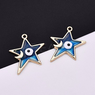 Alloy Enamel Pendants ENAM-F143-04B-G-1
