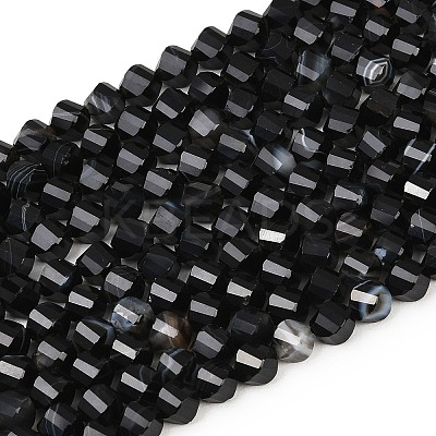 Natural Banded Agate Beads Strands G-P611-C10-01-1
