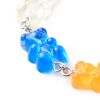 Bear Resin Link Bracelets BJEW-JB06483-1