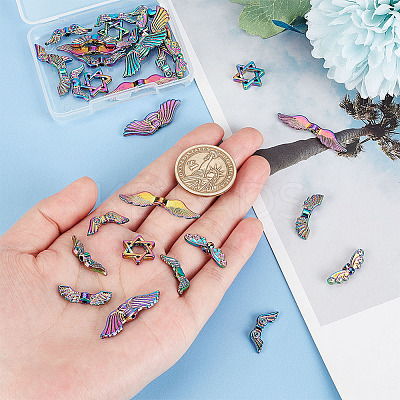 32Pcs 8 Style Rack Plating Alloy Beads FIND-PH0007-63-1
