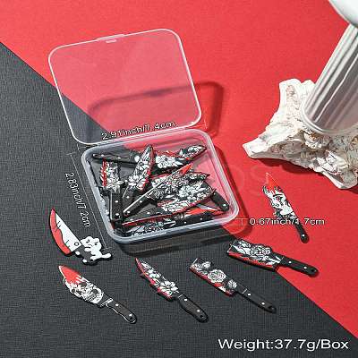 20Pcs 10 Styles Printed Opaque Acrylic Pendants MACR-CJ0001-87-1