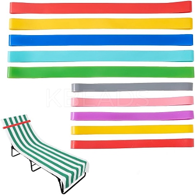 10Pcs 10 Styles Silicone Towel Bands for Beach Chairs AJEW-AR0001-88-1