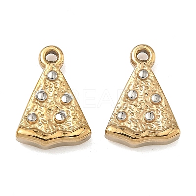 Hammered 304 Stainless Steel Pendants STAS-Z192-02GP-1